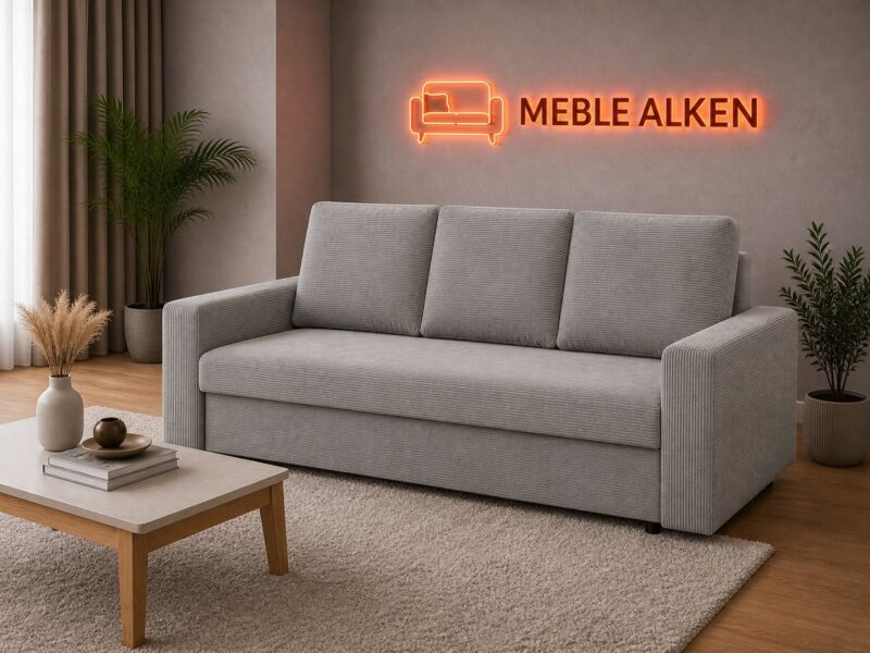 Sofa Brugia sztruksowa z funkcją spania 145×200 cm – Meble Alken Sofa Brugia sztruksowa z funkcją spania 145×200 cm – Meble Alken
