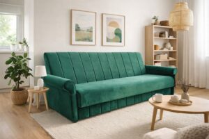 Zielona Kanapa Chesterfield z funkcją spania 120x190 cm Zielona Kanapa Chesterfield z funkcją spania 120x190 cm