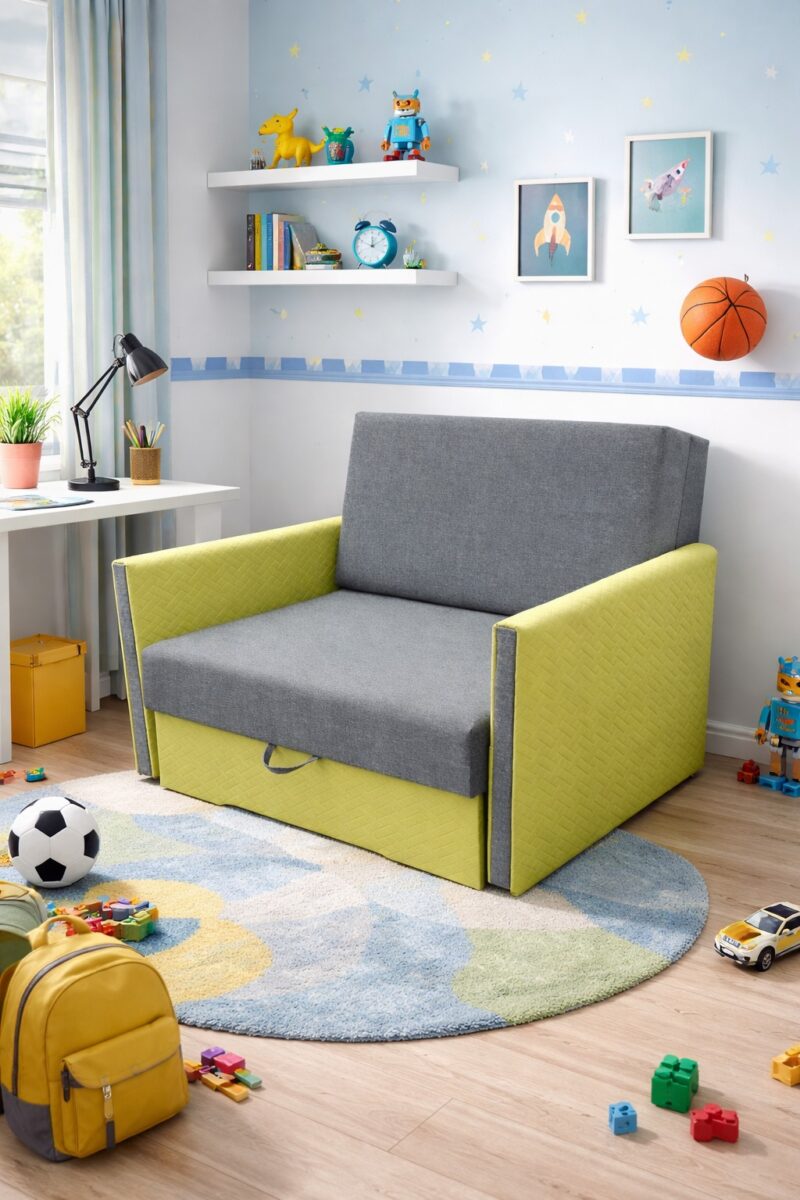 Sofa Klocek 1 z funkcją spania 80x190 do pokoju dziecięcego Sofa Klocek 1 z funkcją spania 80x190 do pokoju dziecięcego