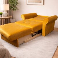 Musztardowa Sofa Chesterfield 1-osobowa z funkcją spania 80x190 Musztardowa Sofa Chesterfield 1-osobowa z funkcją spania 80x190