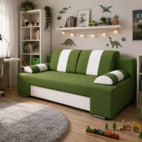 zielona Kanapa Relax Madryt – rozkładana z funkcją spania i pojemnikiem